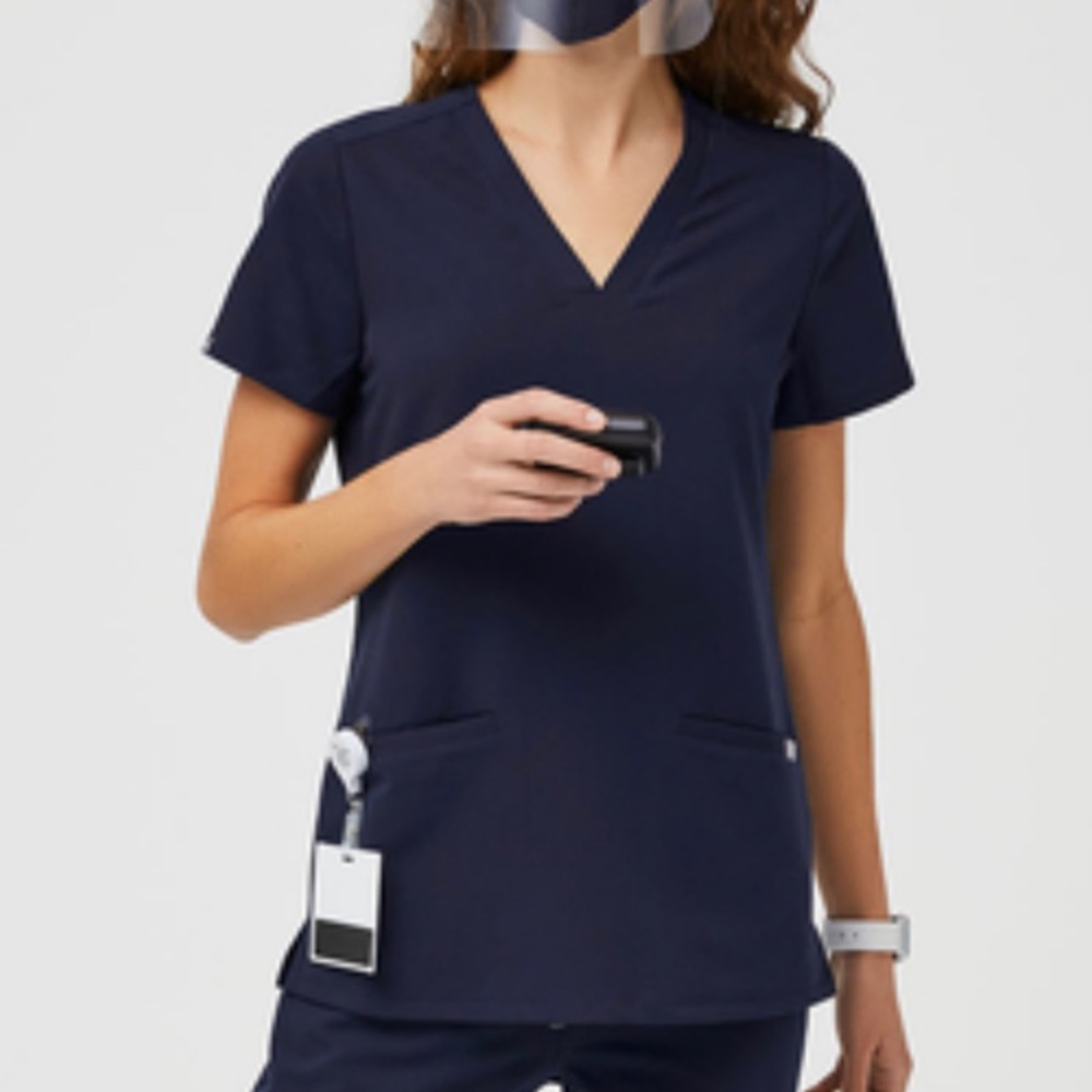 Figs Navy Top in S